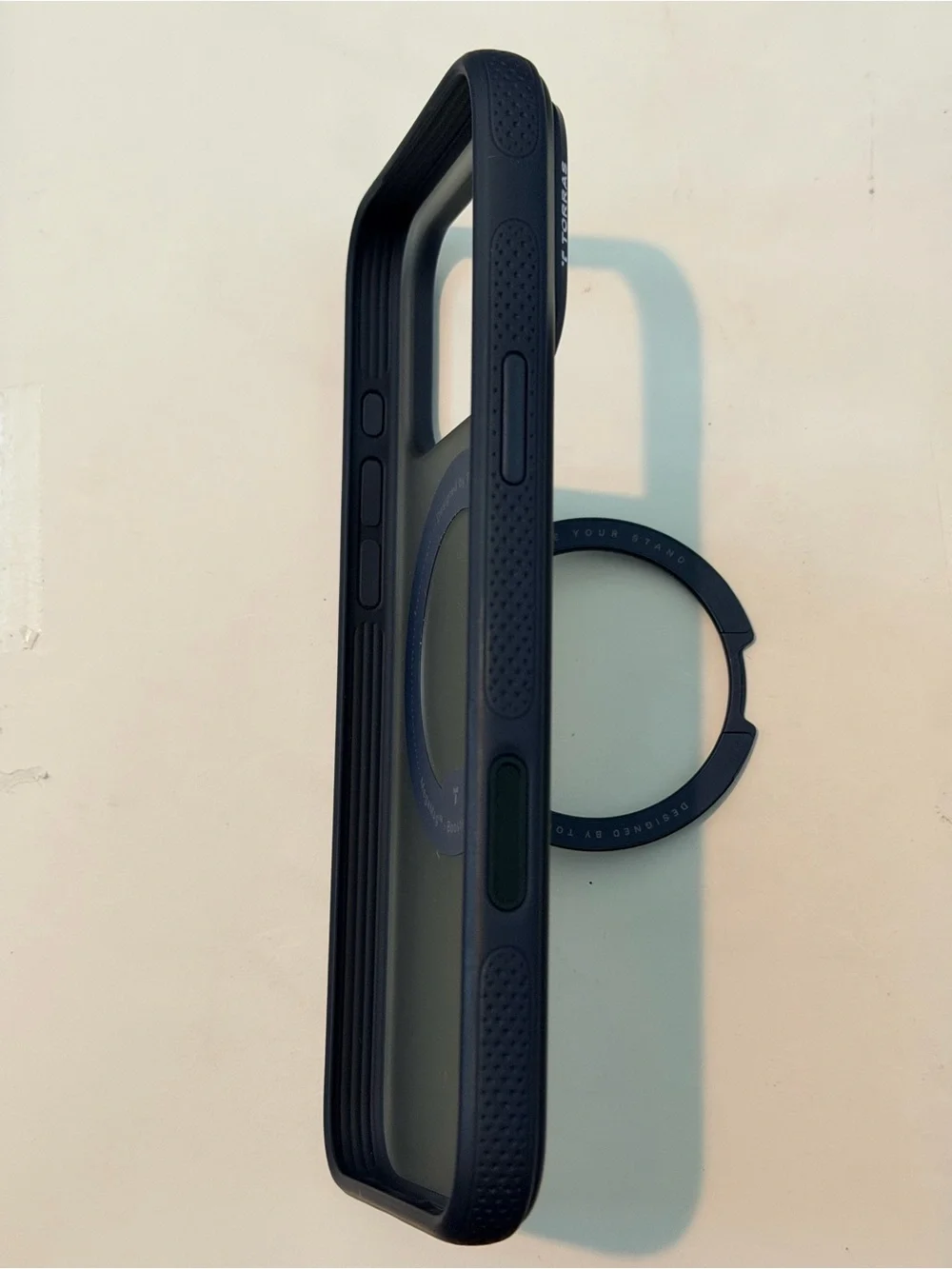 Matte Black Phone Case with Magnetic Ring Stand